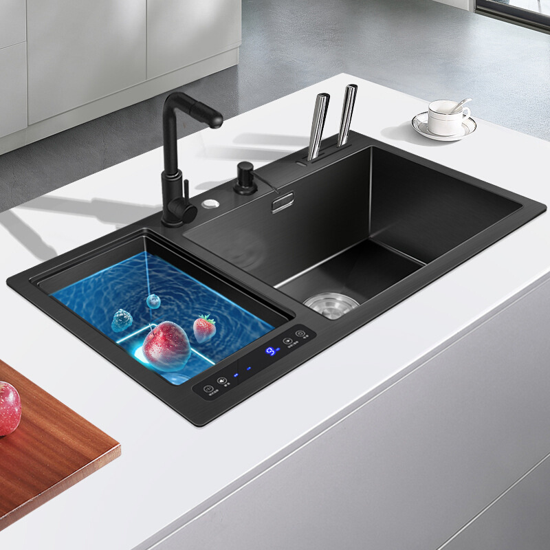 网红超声波水槽洗碗机多功能智能净洗机厨房一体不锈钢清洗菜池