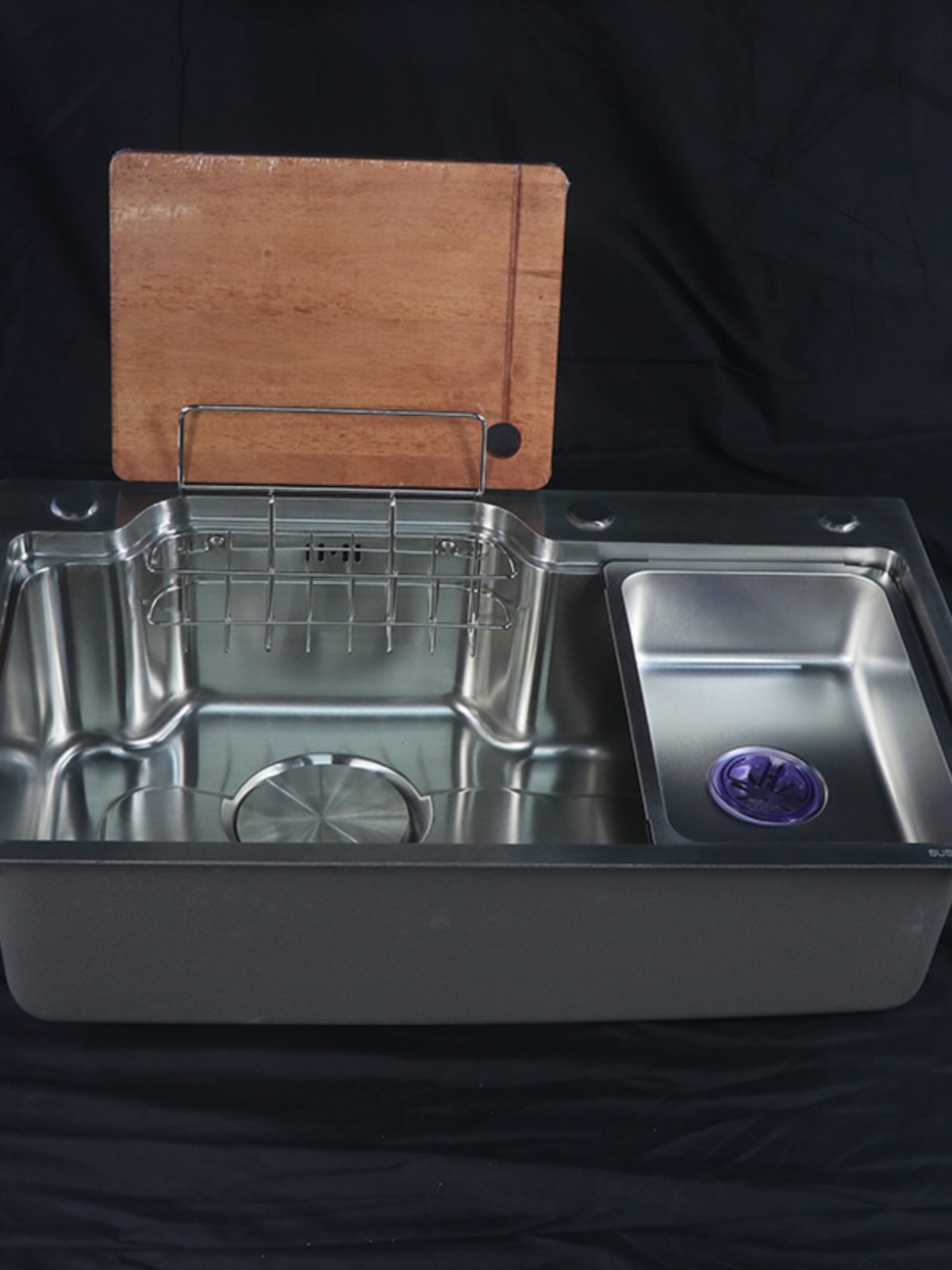 厨房单槽不锈钢日式洗菜盆加厚洗碗池家用一体洗脸盆阶梯式水槽