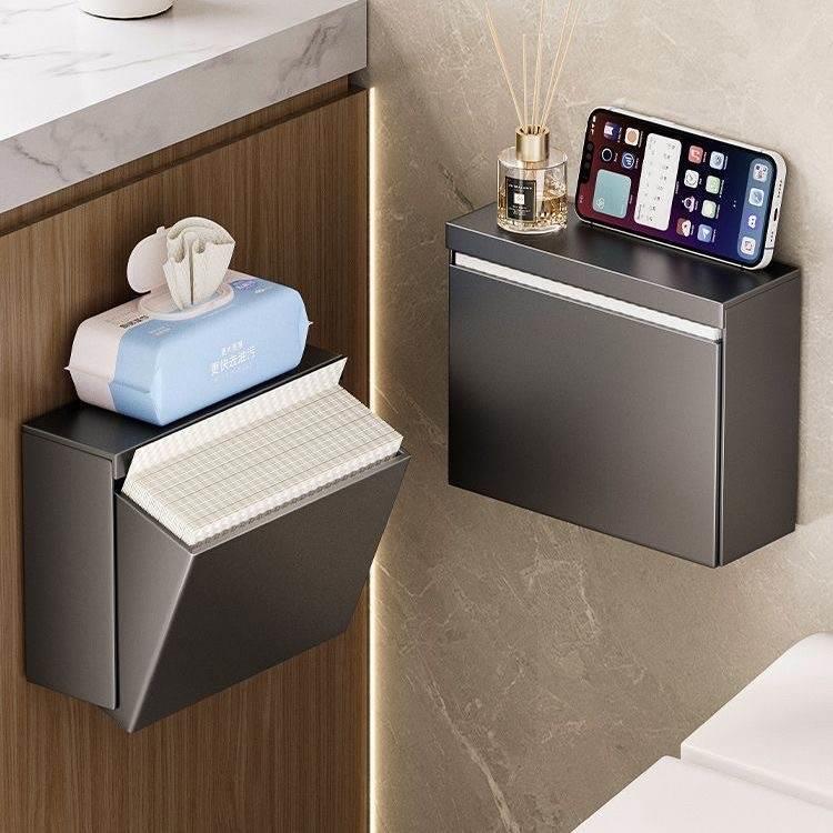 卫生间纸巾盒马桶旁新款创意抽纸置物架厕所手机香薰一体收纳架子