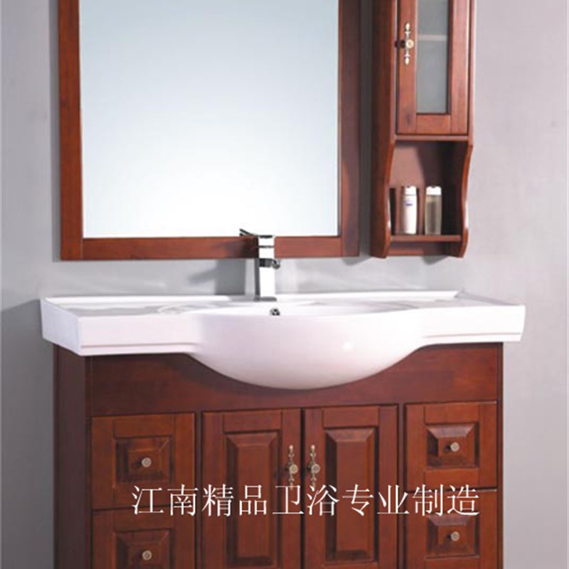新品欧式美式橡木浴室柜组合实木浴柜洗脸盆柜组合洗手盆组合XM96
