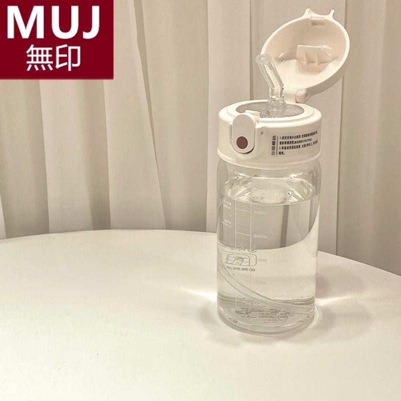 无印MUJ日本小红书同款高颜值吸管水杯女夏季玻璃杯便携大人孕妇