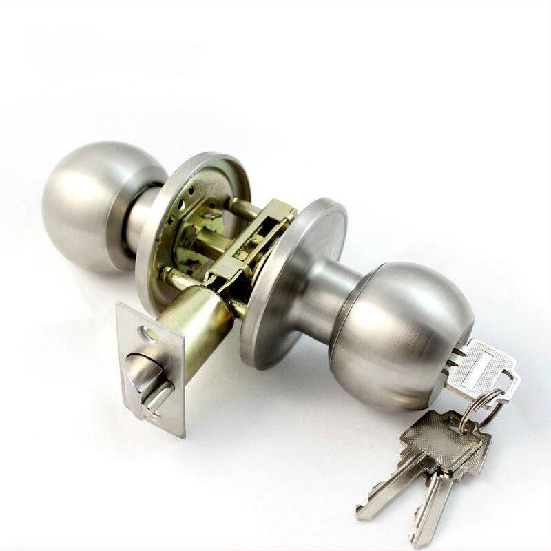 球形锁三杆锁三叉锁不锈钢卫浴锁塑钢铝合金卫生间门圆把手锁三款