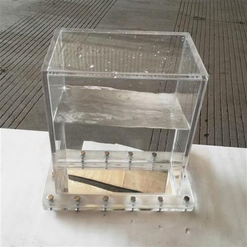 定做亚克力盒子透明有机玻璃密封实验水箱污水检测观察箱水槽打孔