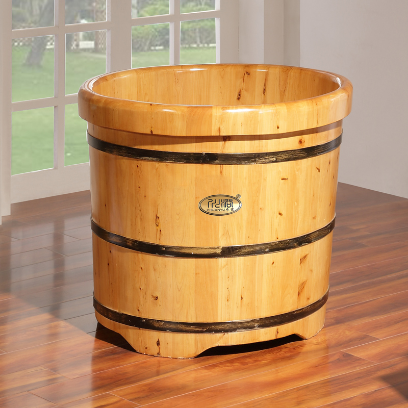 圆形泡澡木桶浴桶实木质浴缸沐浴桶加厚坐浴盆家用大人泡澡桶圆桶