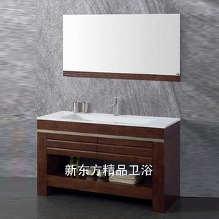 网红美式橡木浴室柜组合实木浴柜洗脸盆柜组合洗手盆柜组合DF871