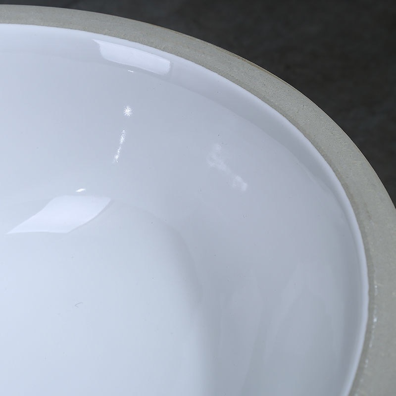 网红台下陶瓷盆洗脸盆椭圆形石下安装嵌入洗手盆小尺寸单盆卫生间