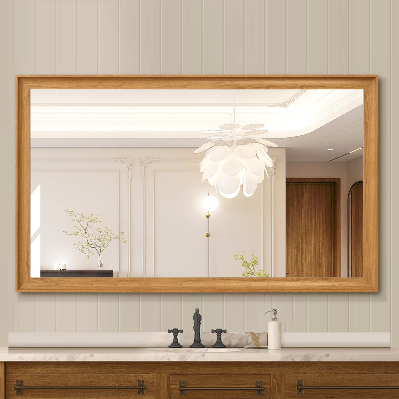 众想简约北欧浴室镜挂墙卫生间镜子洗手间装饰镜化妆镜厕所卫浴镜