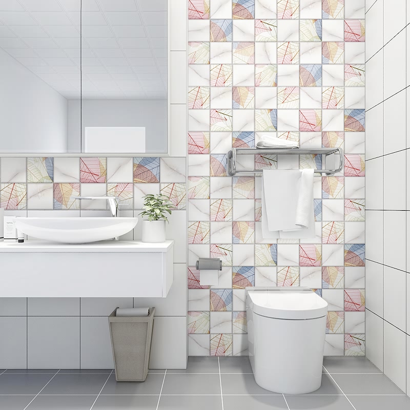 厨房卫生间墙面装饰壁纸自粘防水房间布置墙贴纸防滑地贴瓷砖贴纸