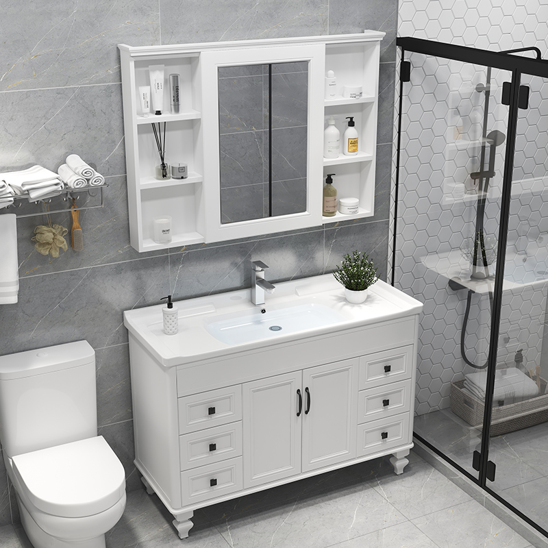 碳纤维浴室柜组合现代简约卫生间洗漱台洗面洗手洗脸盆落地柜镜柜