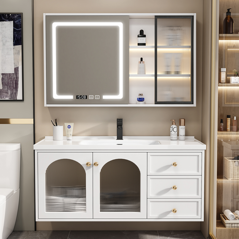浴室柜组合小户型卫生间轻奢智能收纳定制洗脸盆柜洗漱台现代简约