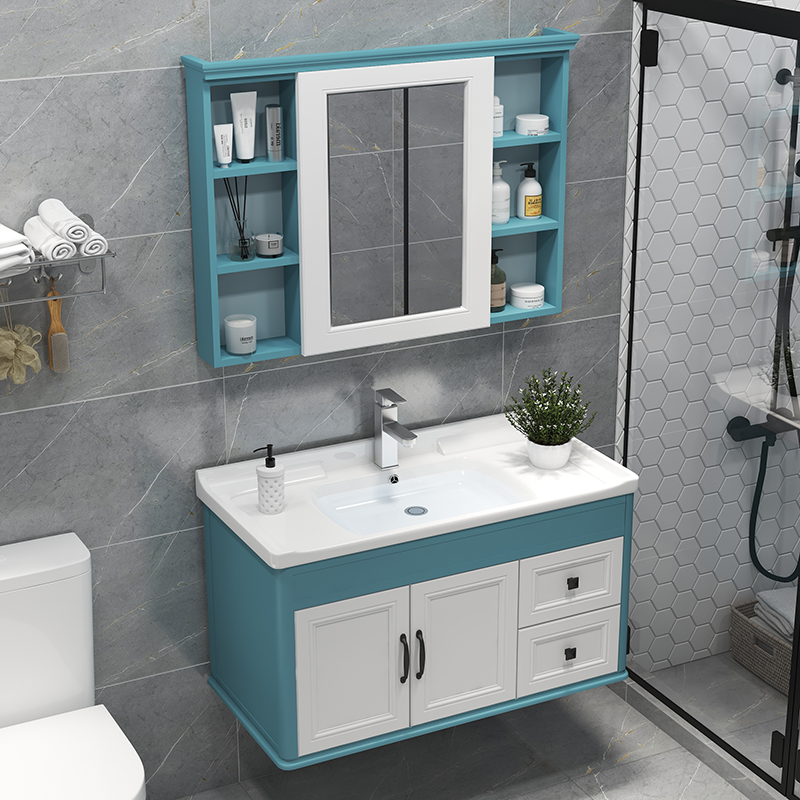 现代简约浴室柜组合卫生间防潮洗漱台洗脸池洗手盆柜碳纤维卫浴