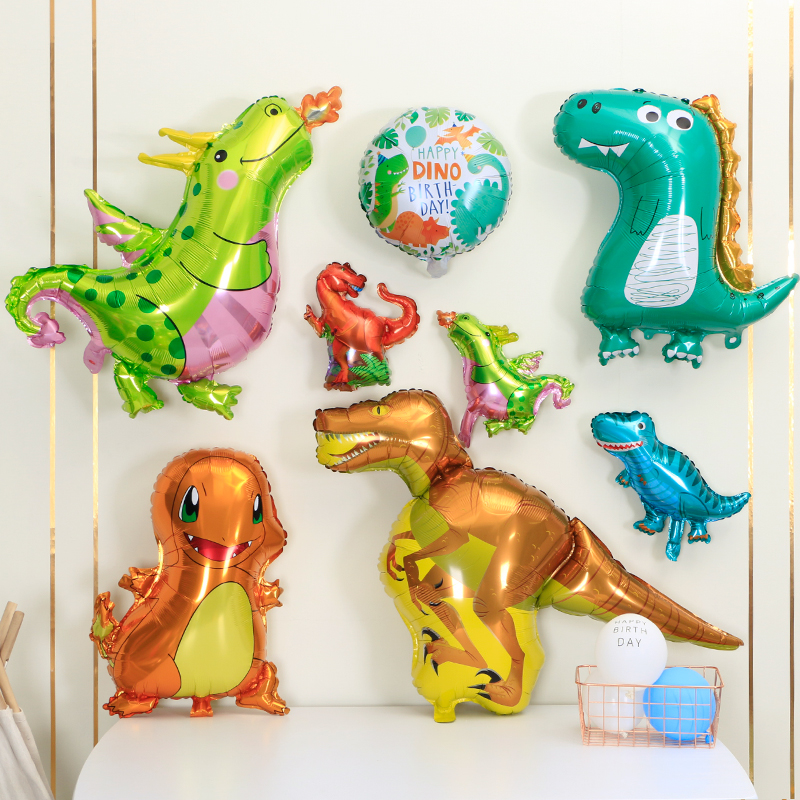 恐龙气球造型儿童生日充气恐龙满月布置森林主题卡通气球装饰用品