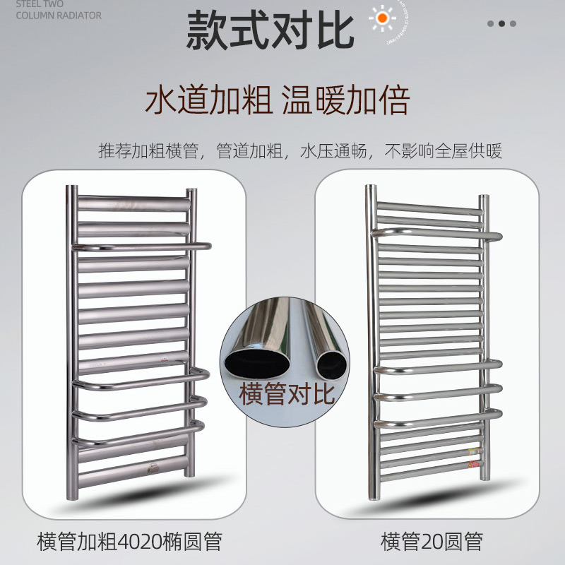 小不锈钢散热器4小背篓卫浴壁挂式卫生间家用用地暖30背篓暖气片