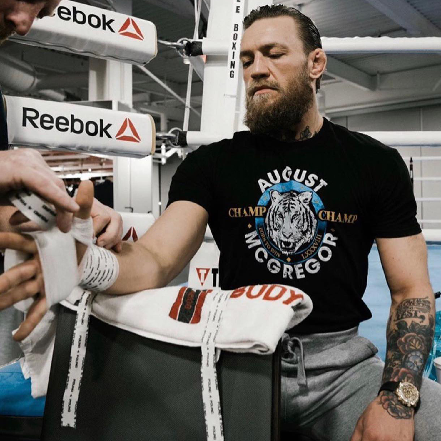 嘴炮康纳麦格雷戈UFC出场健身老虎泰拳MMA短袖T恤格斗训练武林风
