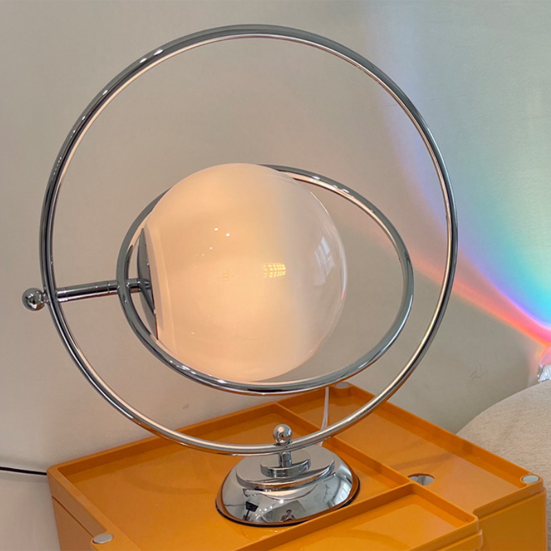 意大利1970中古旋转艺术台灯vintage复古玻璃月球客厅卧室床头灯