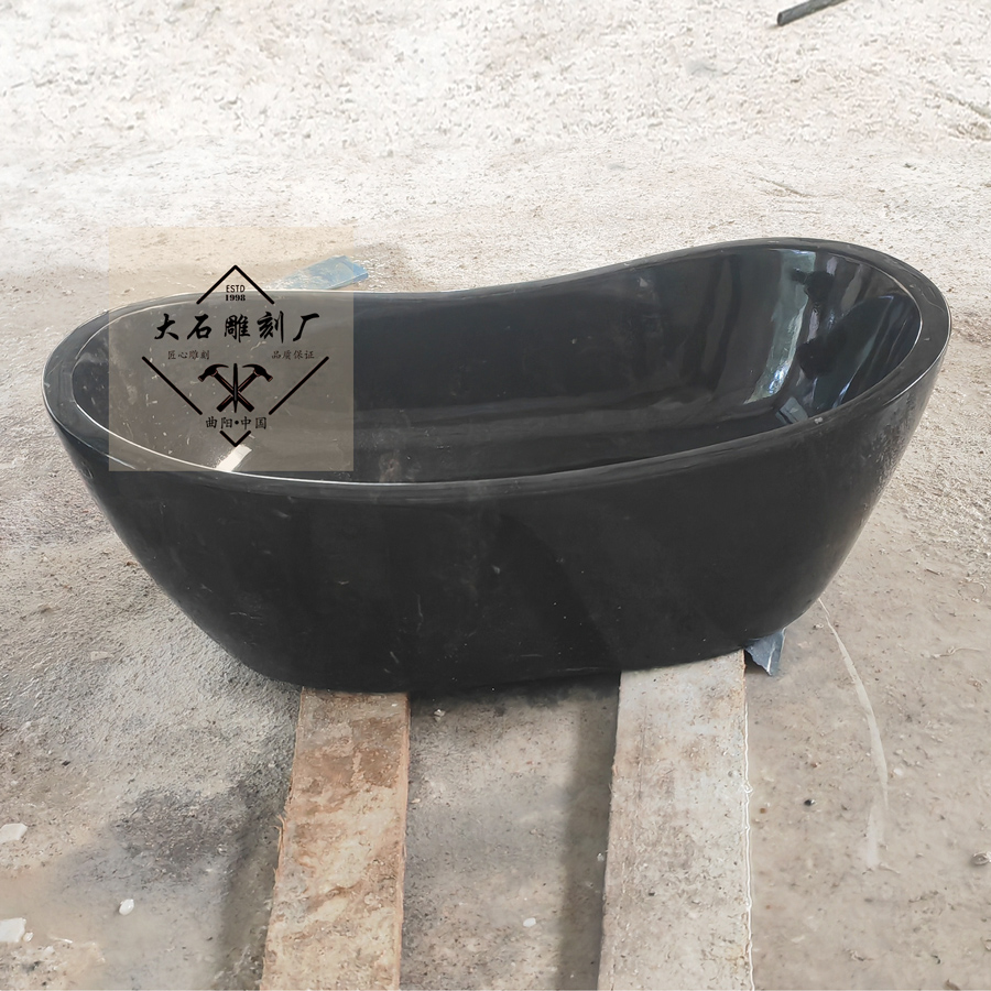 厂家制作石人浴缸沐浴桶 民宿酒店卡拉拉白浴盆 欧式黑白根浴缸