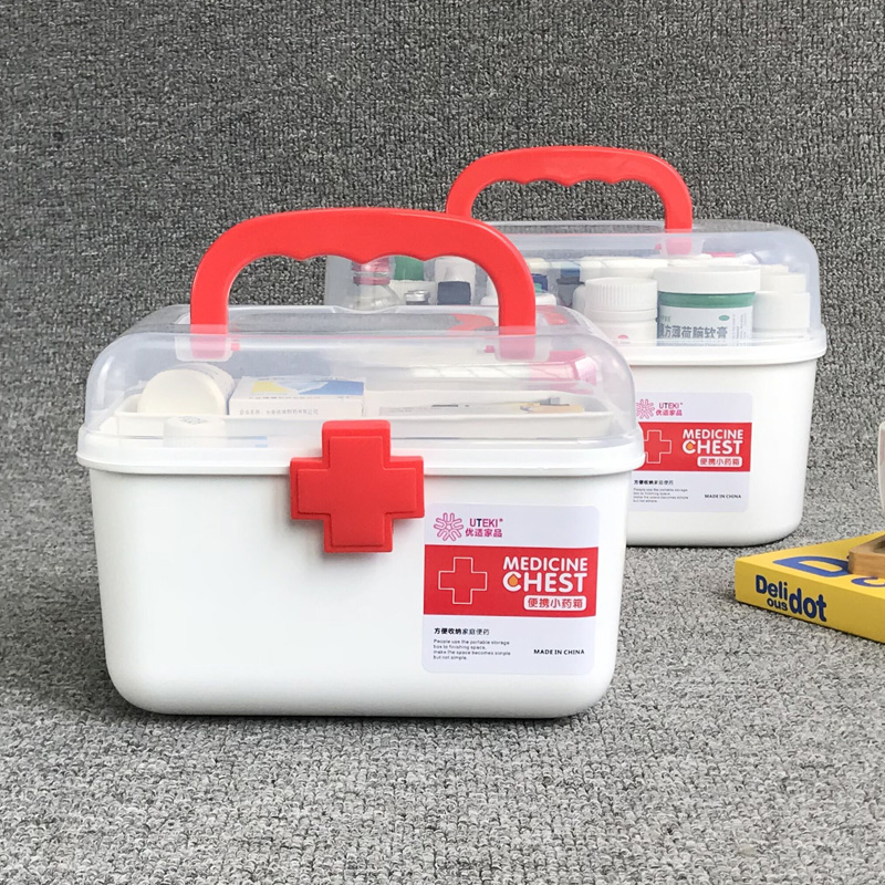 家庭装小药箱儿童药品药物收纳盒家用医药箱塑料便携医疗急救箱
