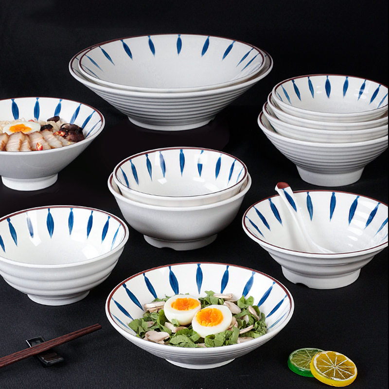 密胺日式面碗商用仿瓷防摔面馆专用碗塑料米线汤粉汤碗麻辣烫大碗