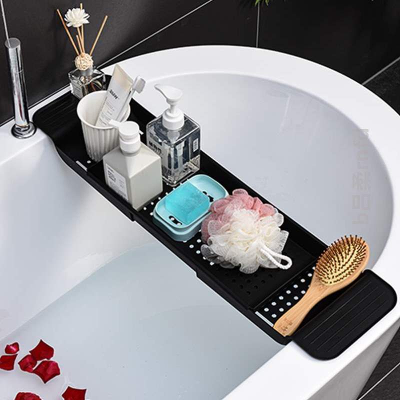 置物架泡澡!上浴缸可支架防滑置物板托盘的伸缩置物架浴室浴缸缸