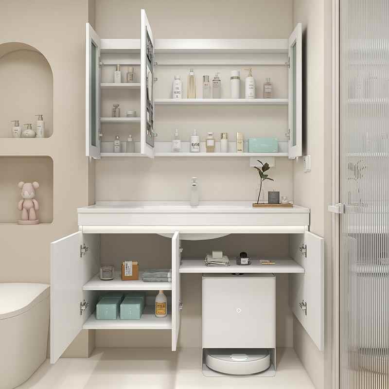 扫地机器人浴室柜陶瓷一体盆卫生间洗漱台洗脸盆柜组合