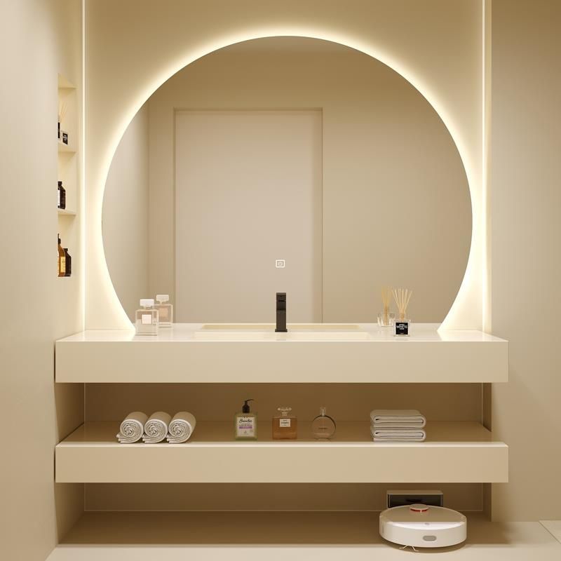 卫生间岩板一体盆浴室柜组合现代无缝陶瓷台盆洗手池洗脸盆洗漱柜