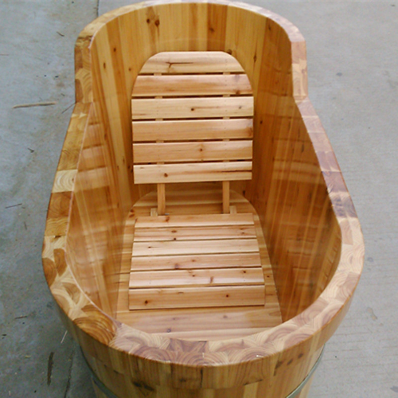 新品泡澡木桶内凳浴缸专用折叠靠背椅实木躺椅靠椅座椅沐浴桶浴室