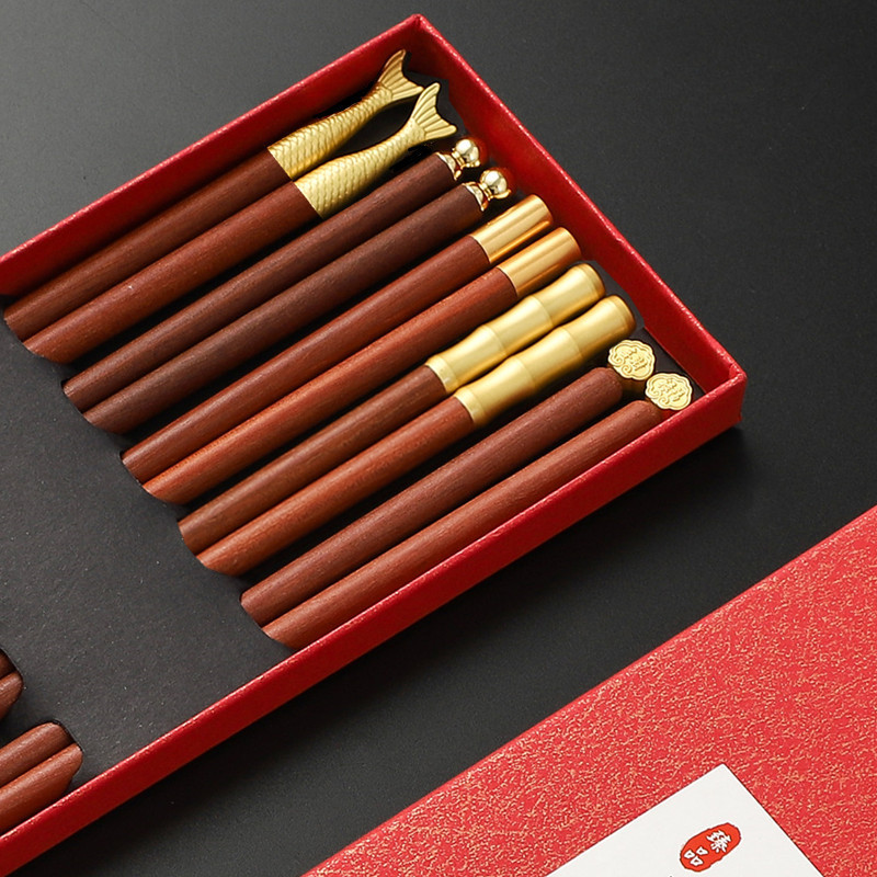 红檀木筷子家用高档新款一人一筷专人专用家庭高端分餐筷送礼盒装