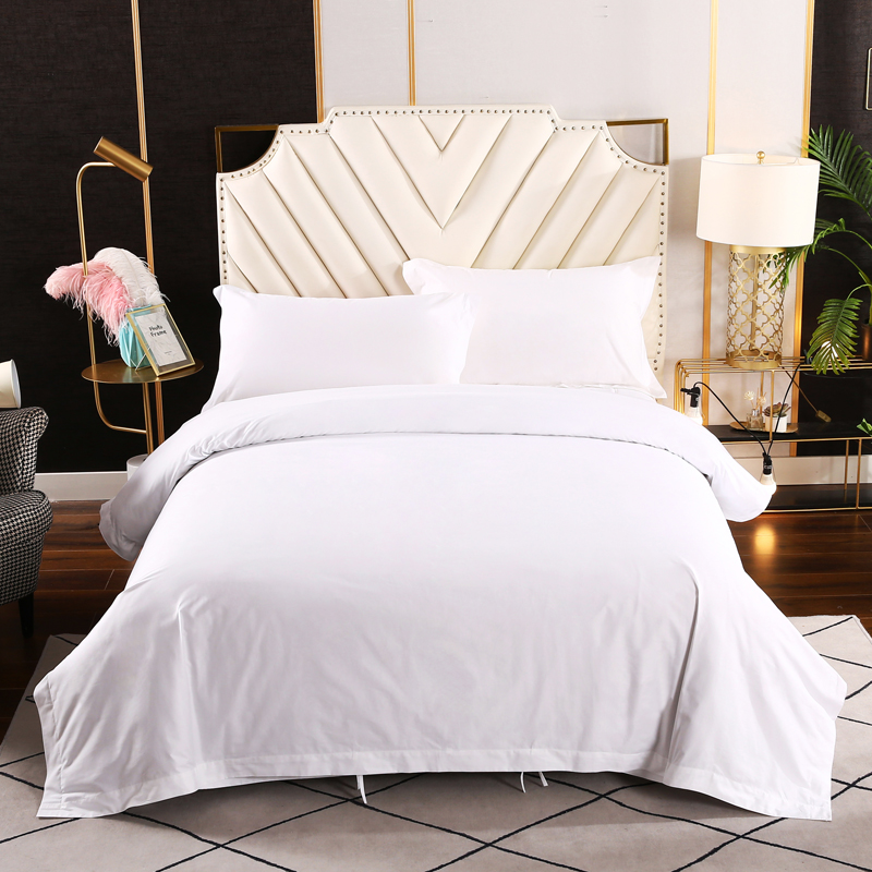 五星级酒店布草宾馆纯棉床上用品四件套白色全棉床单被套被罩套件