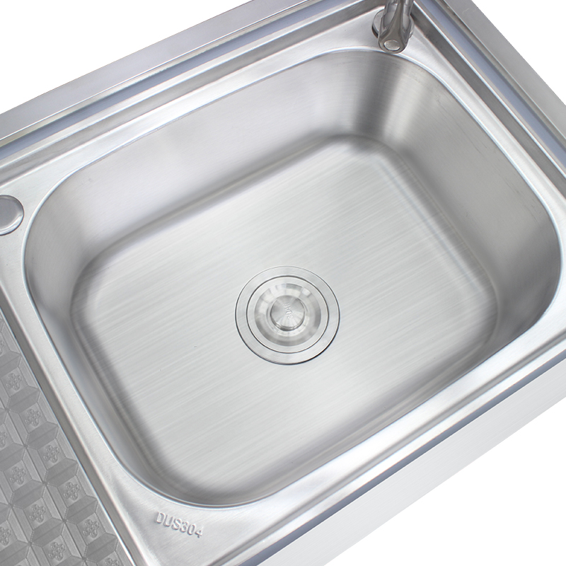 不锈钢水槽带支架厨房简易洗碗洗手盆台面一体洗菜盆水池家用商用