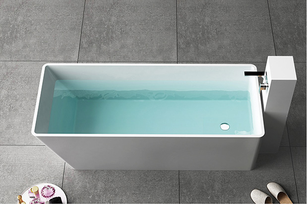 家用独立式浴缸LULAVI民宿双人情侣椭圆型浴缸LV106010人造石浴