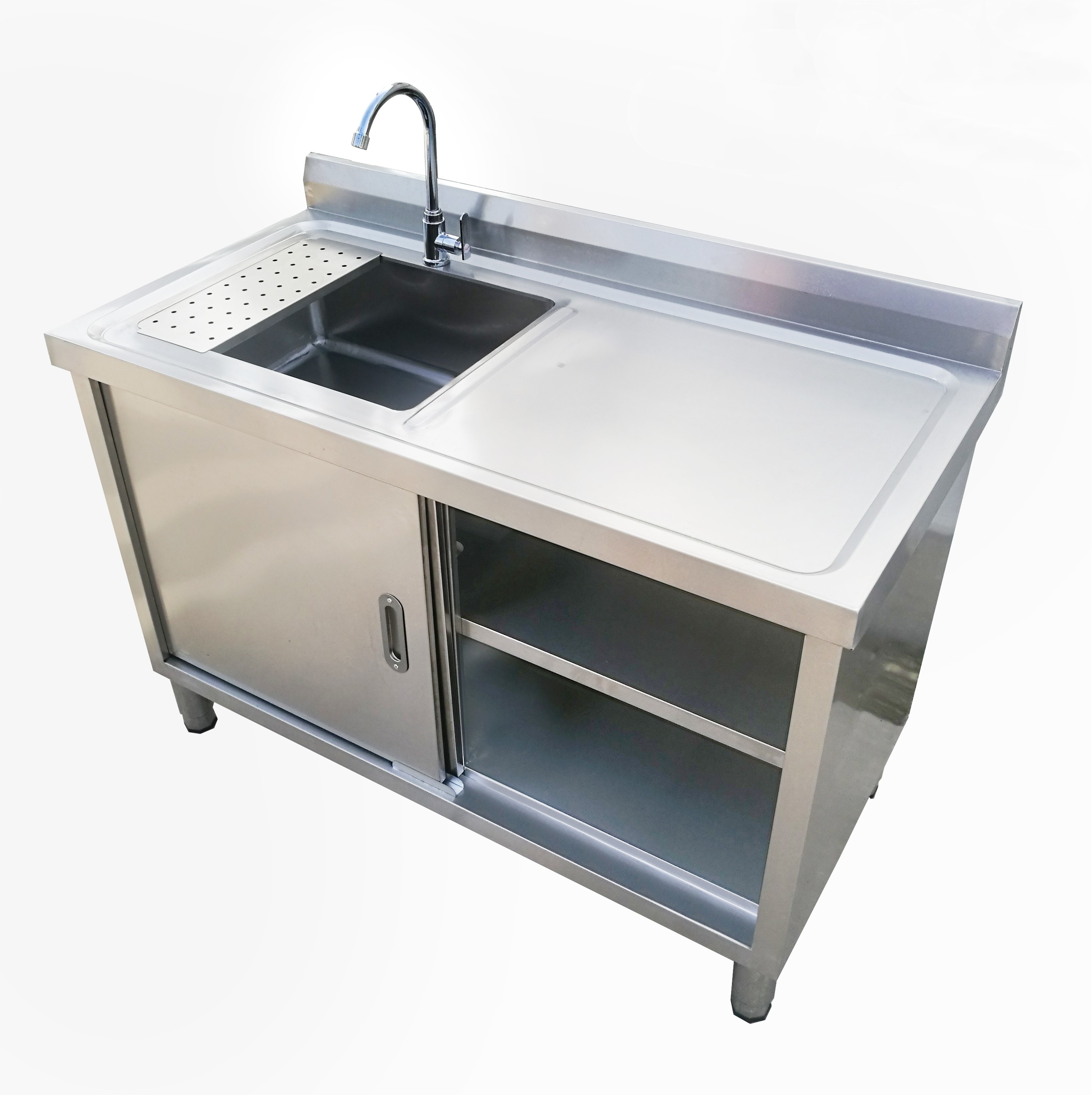 加厚304不锈钢水池柜灶台洗碗池一体柜厨房水槽柜洗菜盆饭店橱柜