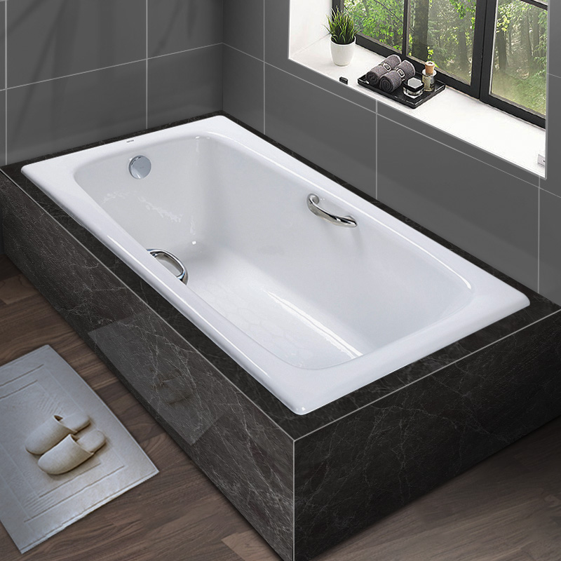 TOTO铸铁浴缸FBY1400P 小户型家用嵌入式1.4米成人泡澡盆搪瓷浴缸
