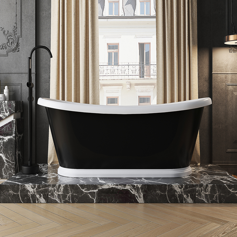 澳金独立式亚克力浴缸欧式复古家用卫生间浴缸1米6成人浴缸