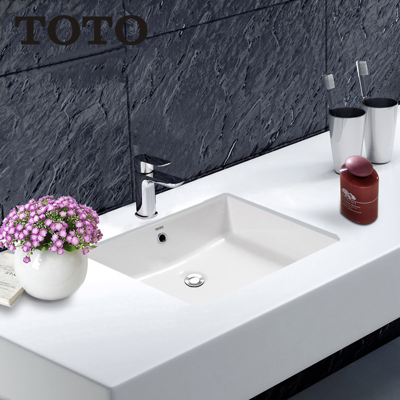 TOTO卫浴一体成型陶瓷嵌入式方形台下盆洗脸台盆洗手盆LW596RB