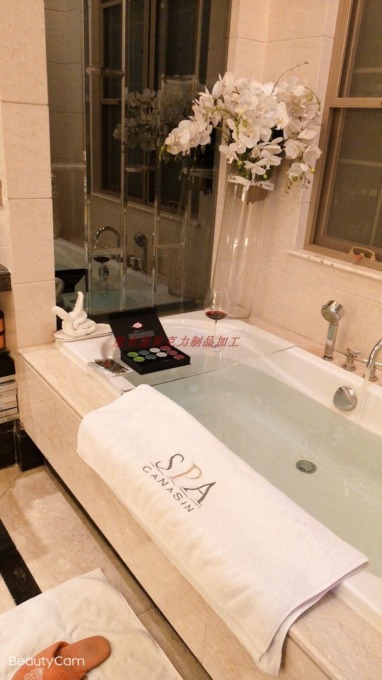 厂亚克力浴缸架SPA浴缸桌浴室浴缸隔板浴缸置物架板泡澡手机木销