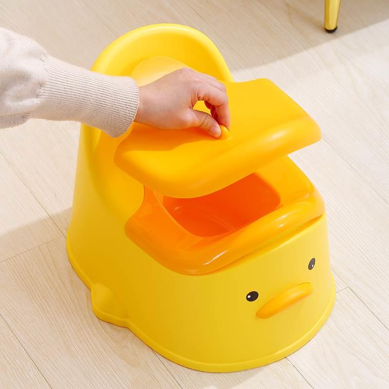 新款儿童小黄鸭坐便器家用幼儿移动尿盆塑料带盖防滑小孩儿童马桶