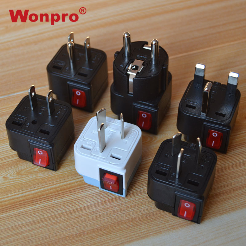 WONPRO带开关台湾日本韩国欧标德法美标英标港版澳标电源转换插座