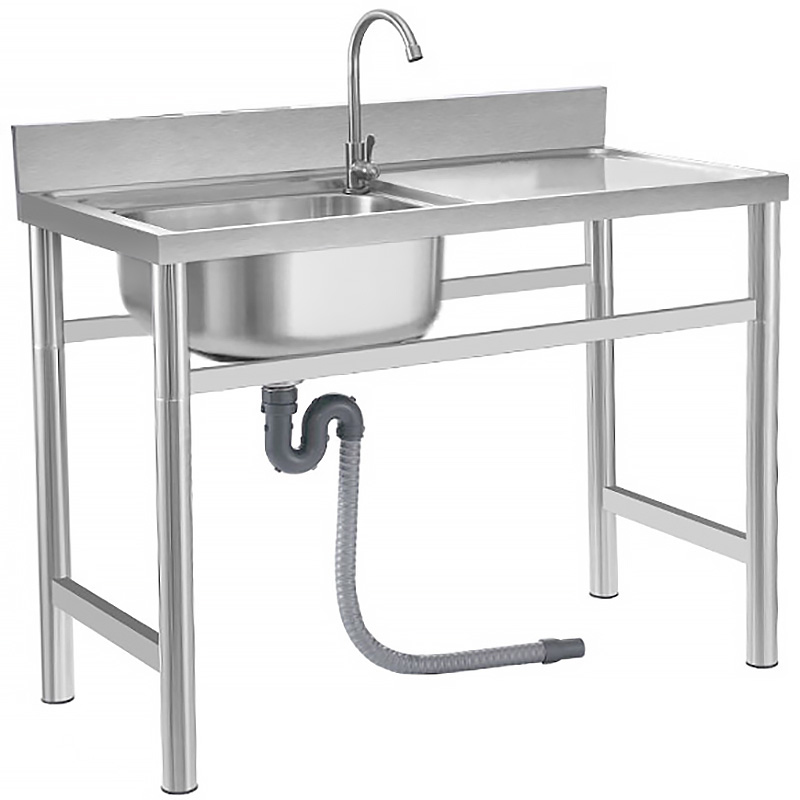 单槽1.2米SUS304不锈钢水槽洗手洗菜盆洗碗池带水龙头工作操作台