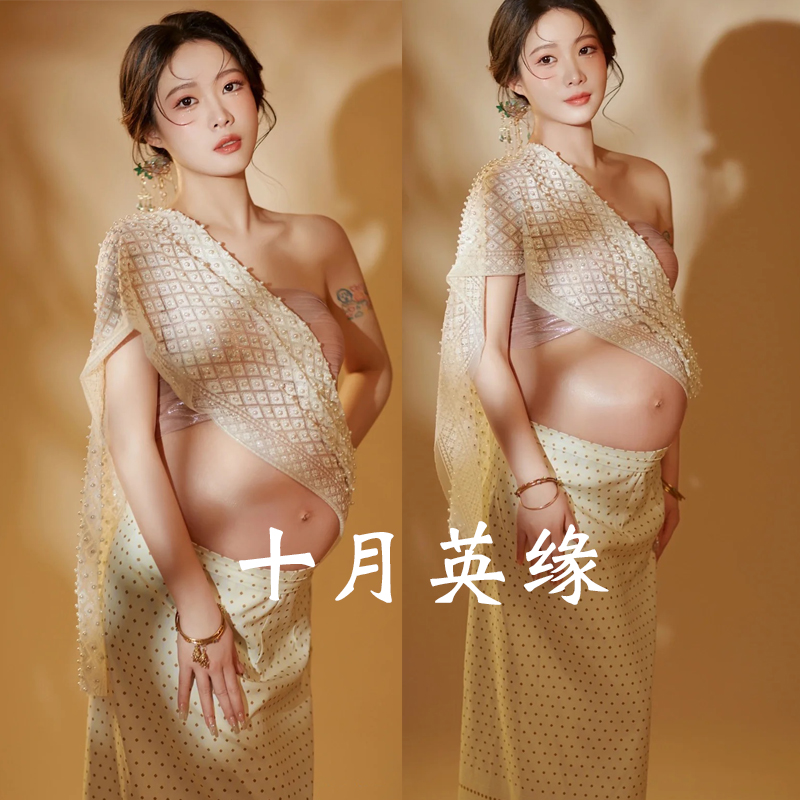 孕妇拍照服装在家影楼主题服装孕妇艺术照写真拍照异域裹胸傣族裙