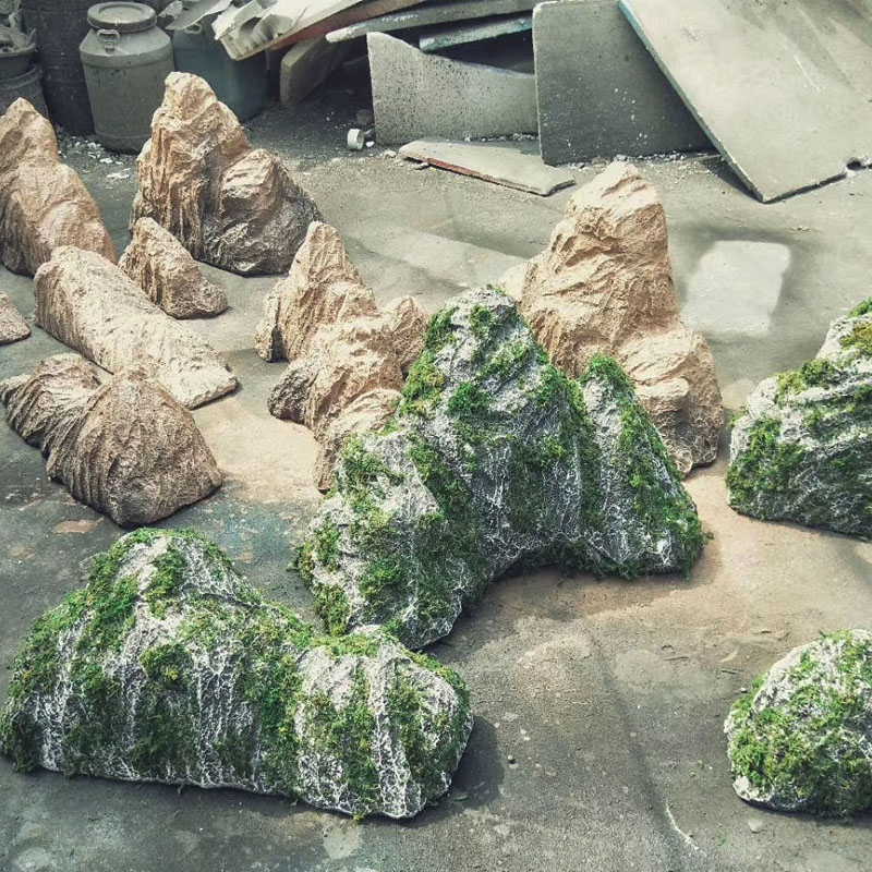 泡沫雕塑假山模型微景观道具仿真石头庭院青苔造景园林艺术摆件