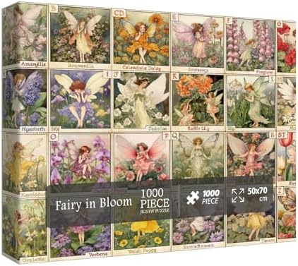 Vintage Flowers Puzzle 1000 Piece for Adults  Garden Fairy J