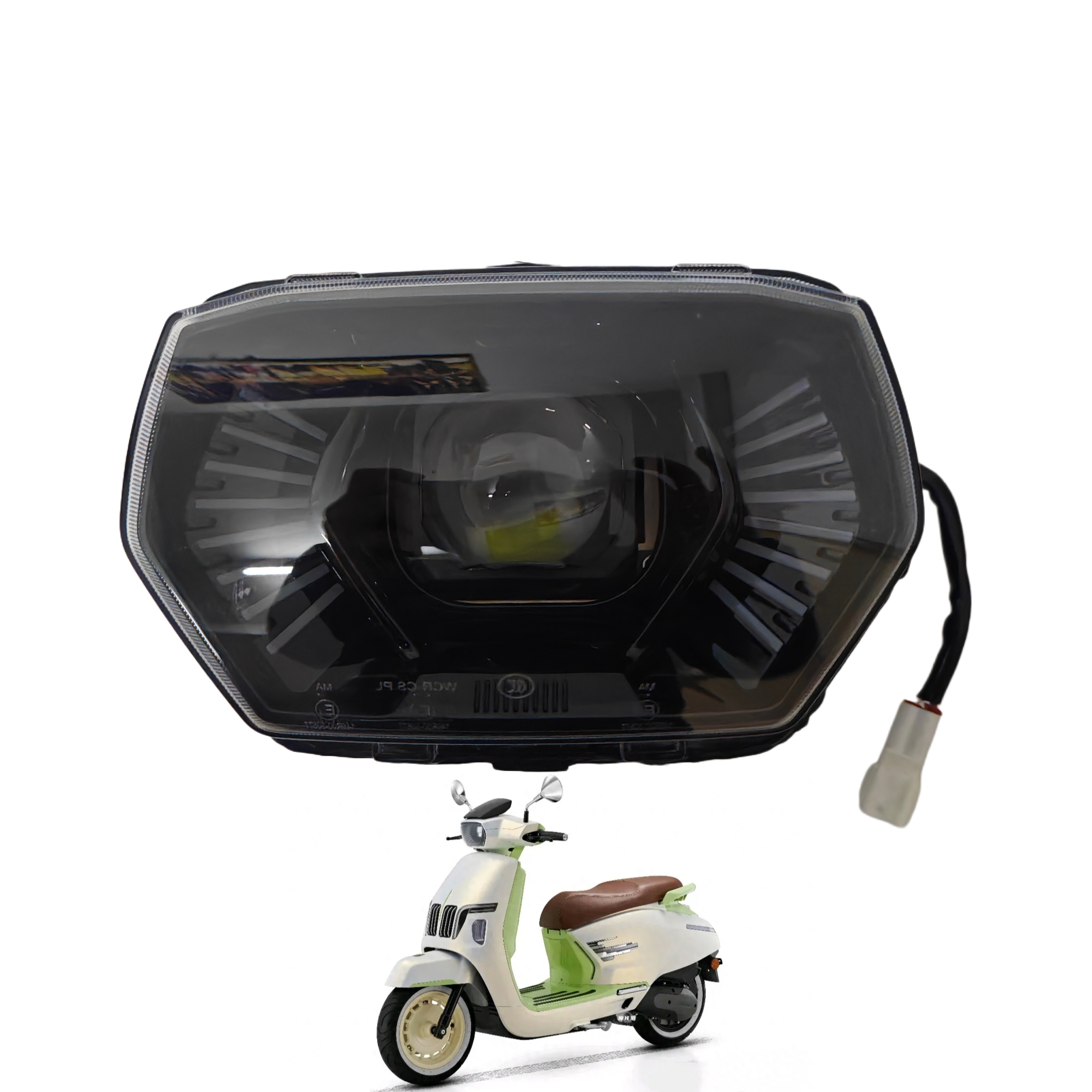 钱江迪诺150复古踏板摩托车改装大灯原厂改亮度
