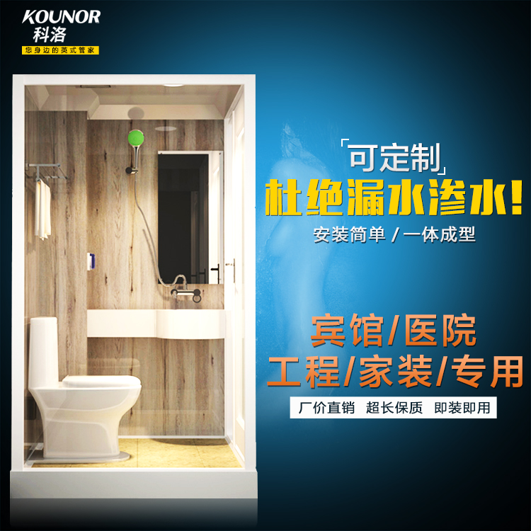 室内卫生间整体洗手间一体式淋浴房防水底盘家用简易浴室移动单人