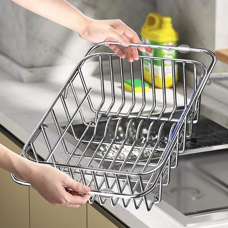 沥水篮水槽厨房沥水架洗菜盆碗碟盘子置物家用移动伸缩架可伸缩