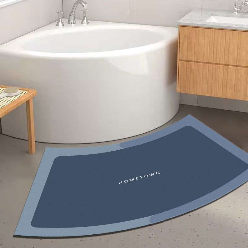 浴室半弧形硅藻泥吸水脚垫卫生间干湿分离地垫洗澡泡澡浴缸防滑垫