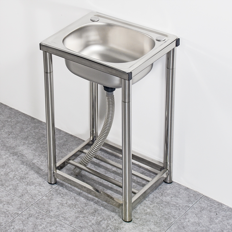 厨房不锈钢水槽单槽双槽台面一体式带支架工作台洗菜盆洗碗池家用