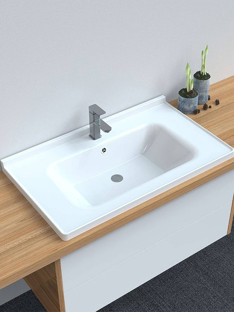 2023适用于浴室洗面盆半嵌入式台中洗脸柜盆陶瓷洗手盆单盆卫生间