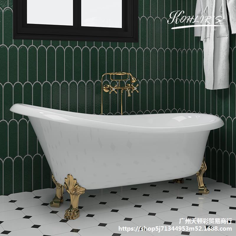 复古贵妃浴缸双人家用亚克力独立式古典大浴池美容院欧式成人浴盆