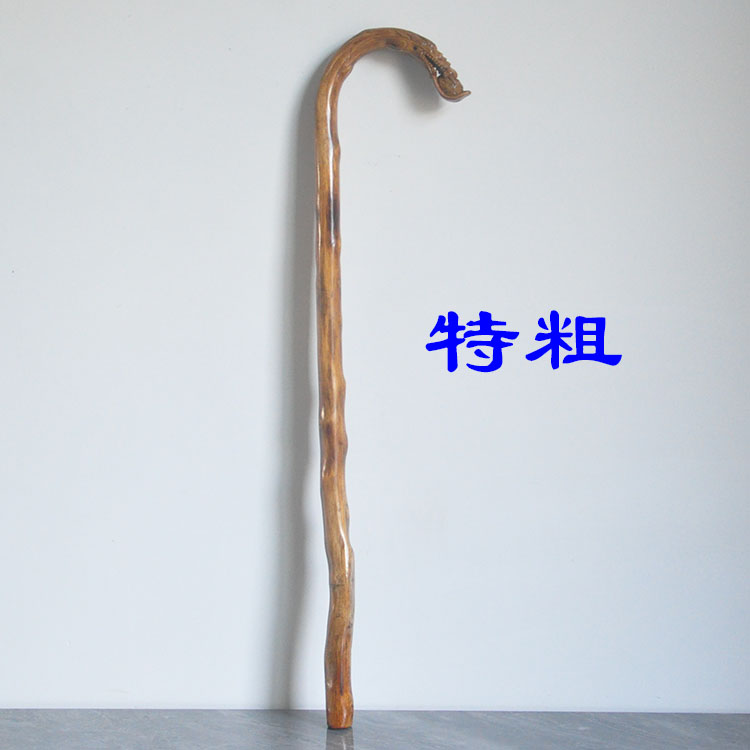 特粗龙头拐杖 纯手工实用实木手杖 登山杖