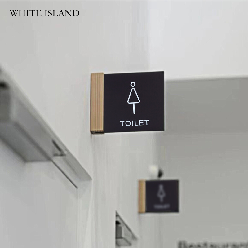 高档男女卫生间指示牌酒店WC厕所标识牌门牌双面侧装洗手间提示牌